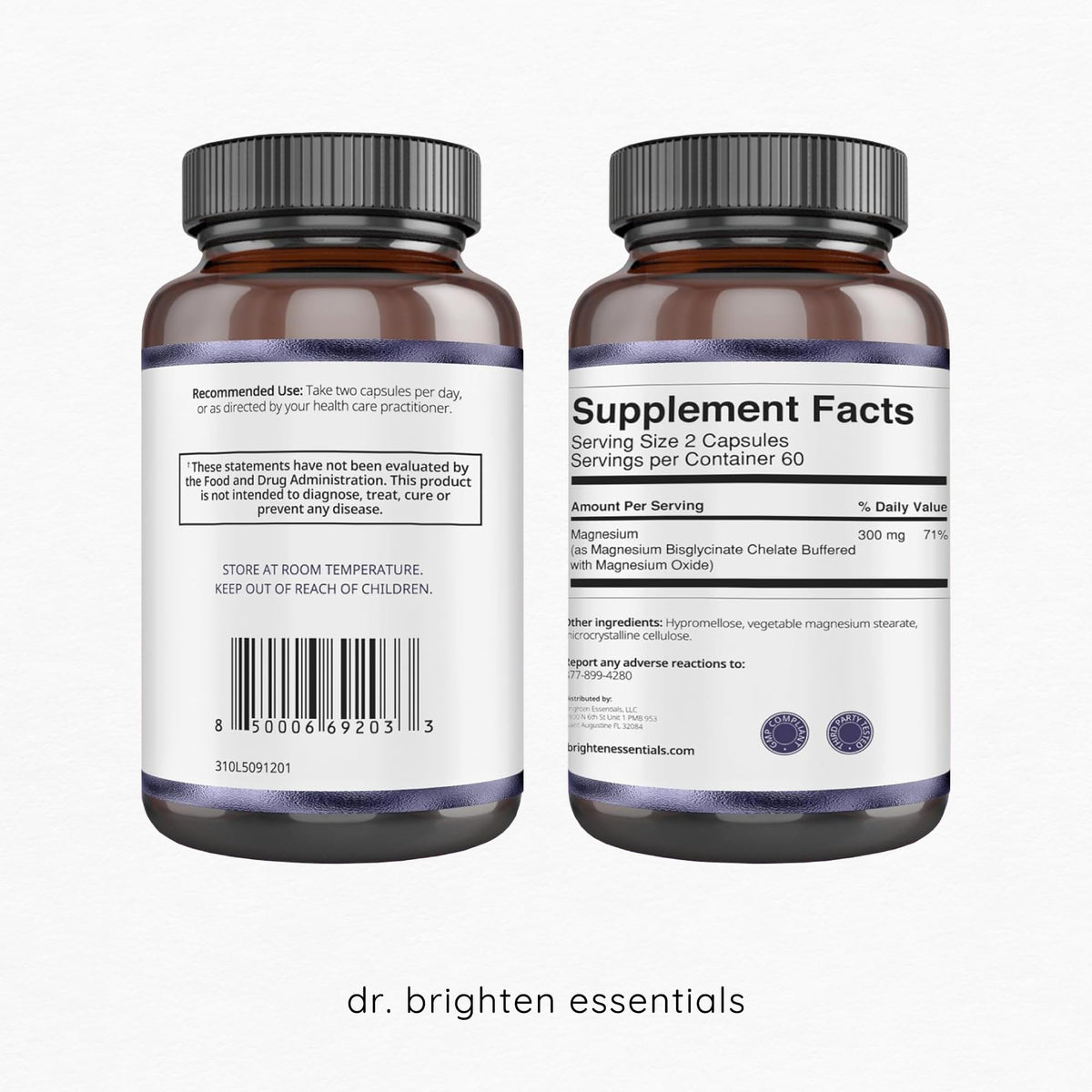 Dr. Brighten Magnesium Plus bottle with label