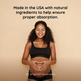 Dr. Brighten Prenatal Plus en gros plan sur les capsules