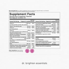 Dr. Brighten Prenatal Plus étiquette et informations nutritionnelles