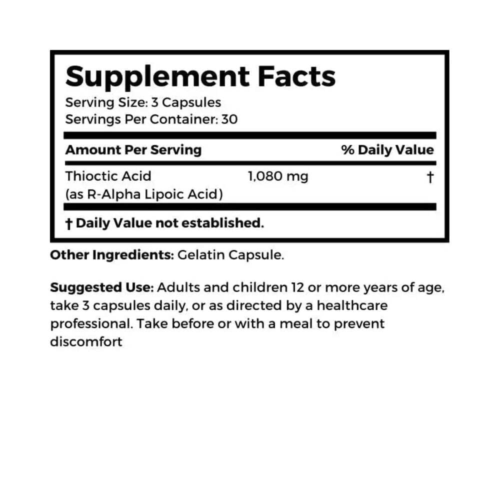 Dr Clark Acide Alpha Lipoïque 360 mg capsules avec étiquette