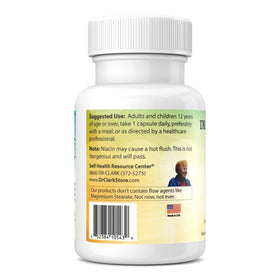 Dr Clark Niacine 25mg avec un fond neutre