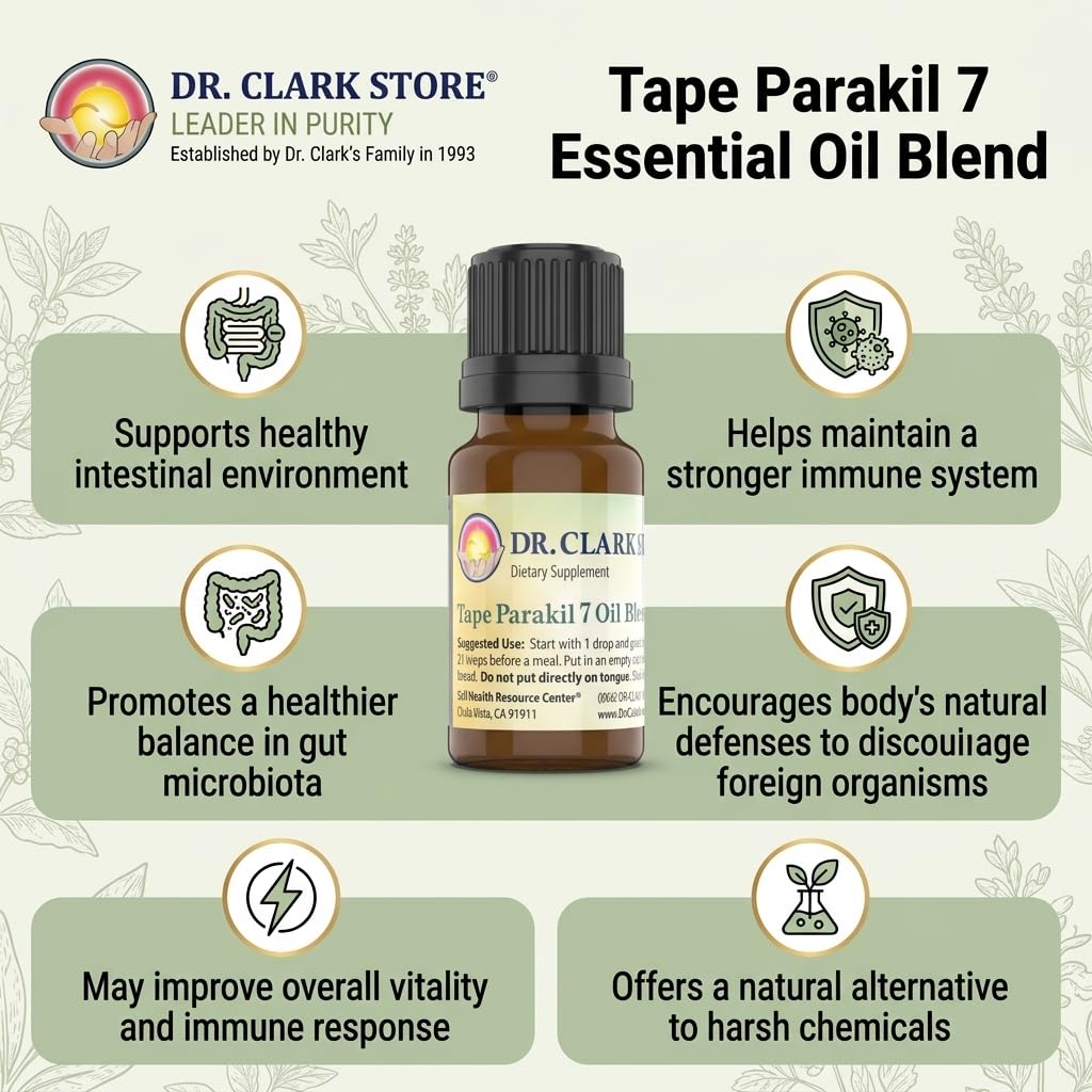 Dr Clark Parakil 7 Huile Mélange 10 cc - flacon avec bouchon