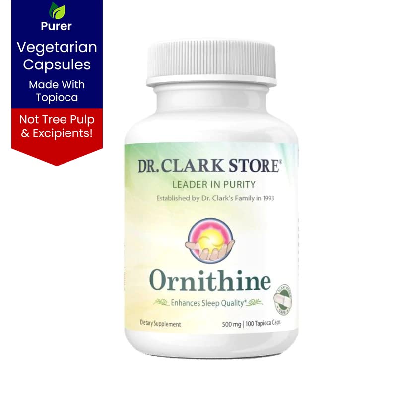 Dr Clark Store Complément Alimentaire Ornithine 500mg 100 Capsules avec étiquette