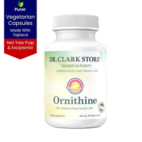 Dr Clark Store Complément Alimentaire Ornithine 500mg 100 Capsules avec étiquette