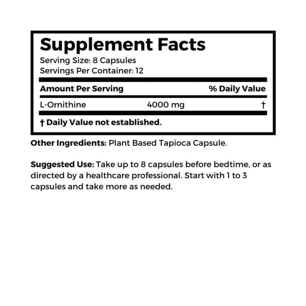Dr Clark Store Complément Alimentaire Ornithine 500mg 100 Capsules sur fond blanc