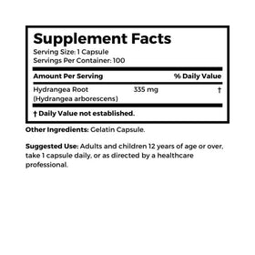 Dr Clark Store Hydrangea 335 mg étiquette avec ingrédients