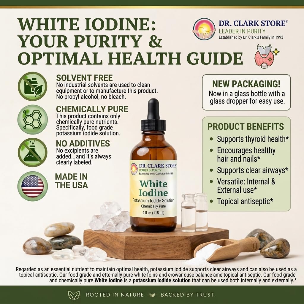 Dr Clark Store Iode Blanc 4 Fl Oz en situation de prise