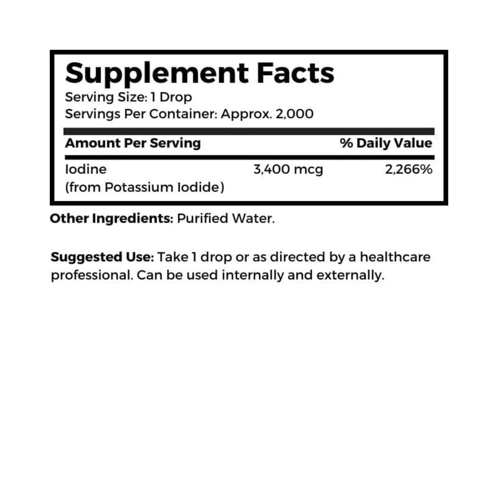 Dr Clark Store Iode Blanc 4 Fl Oz étiquette avec informations