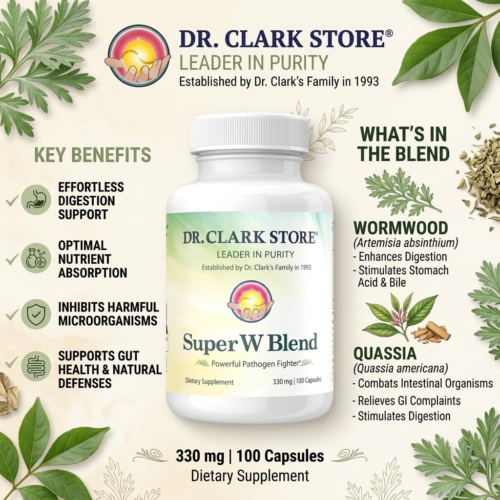 Dr Clark Store Mélange d'Armoise 330mg gélules sur fond blanc