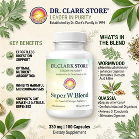 Dr Clark Store Mélange d'Armoise 330mg gélules sur fond blanc