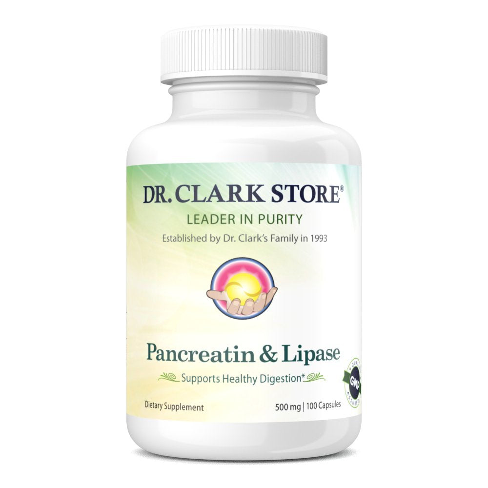 Dr Clark Store Pancreatin et Lipase 500mg 100 capsules gélatineuses