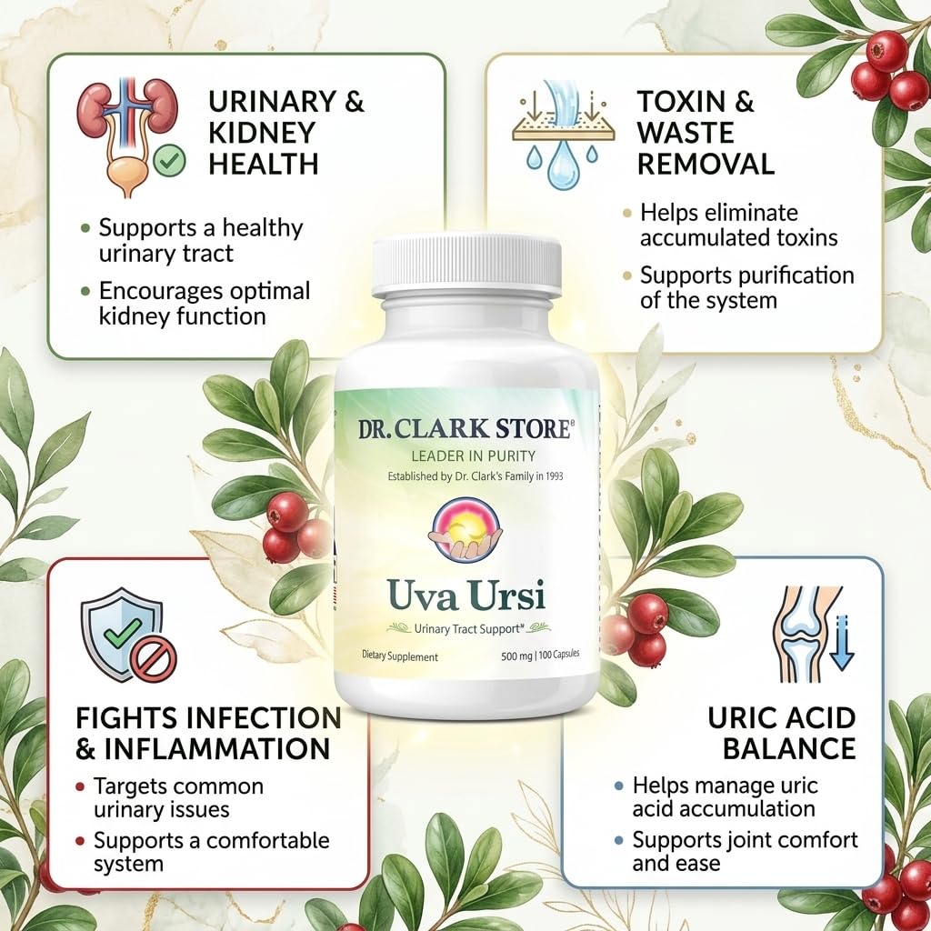 Dr Clark Store Uva Ursi 500 mg étiquette du produit
