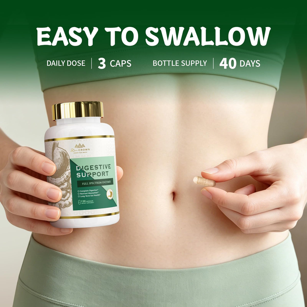 DR. CROWN Complément Alimentaire Multi-Enzymes vue arrière