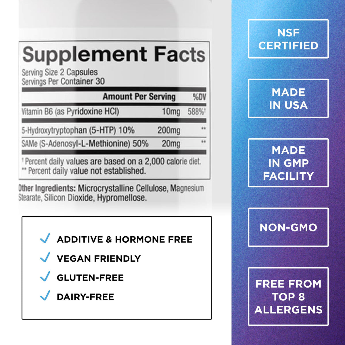 DR. EMIL NUTRITION 5-HTP Plus 200MG côté arrière