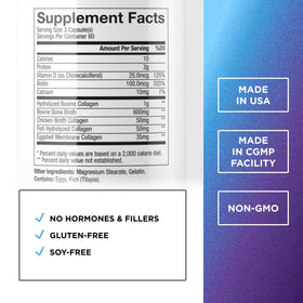 DR. EMIL NUTRITION Multi Collagène 180 capsules à côté d'un verre d'eau