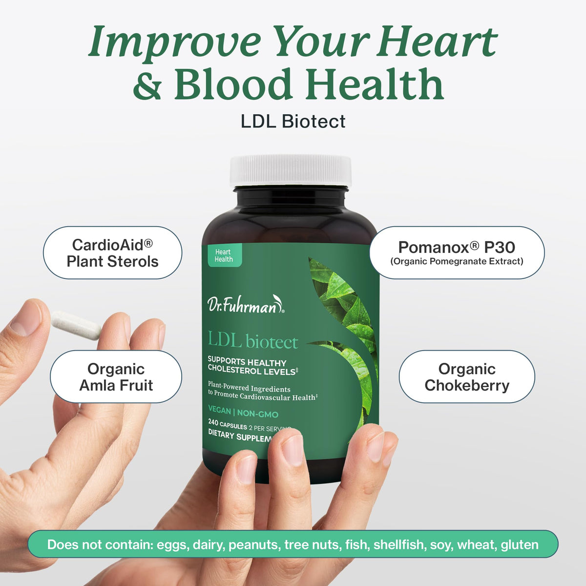 Dr. Fuhrman LDL Biotect Compléments Alimentaires 240 Capsules sur une table