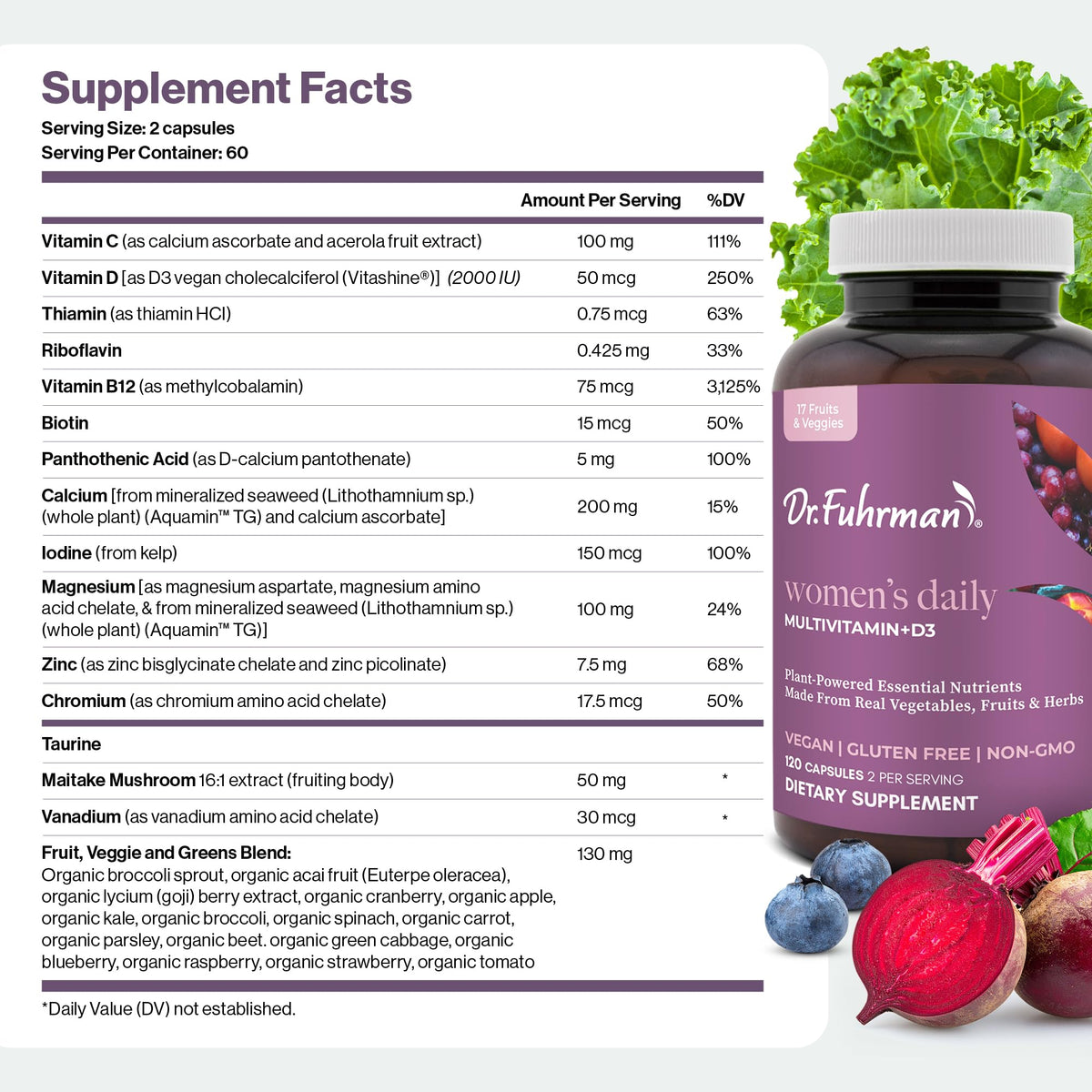 Dr. Fuhrman Multivitamine Femme 2 Mois étiquette