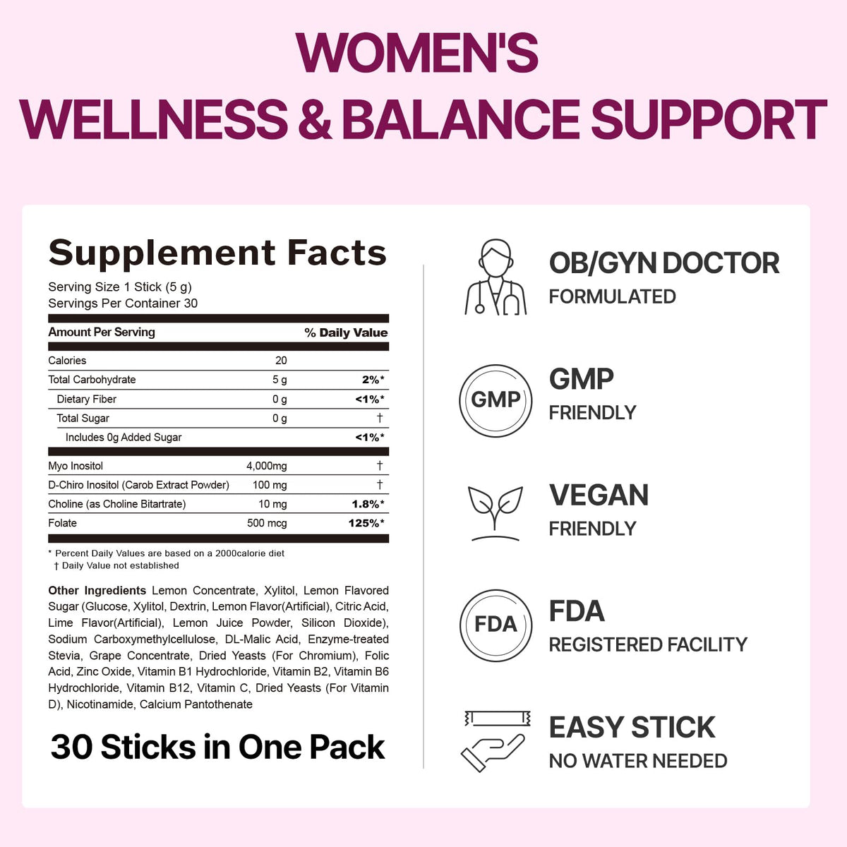 Dr.GET IT Balance Up Inositol 40:1 stick au citron vert, en utilisation