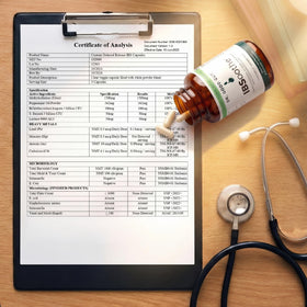 DR. GOODGUT IBSoothe capsules sur une table en bois