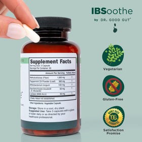 DR. GOODGUT IBSoothe complément alimentaire avec des ingrédients clés