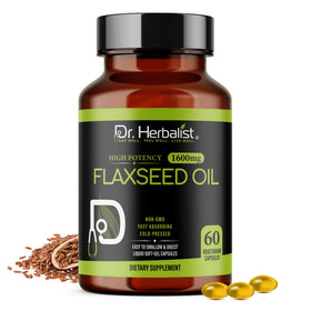 Dr. HERBALIST huile de lin 1600mg gélules vue de face