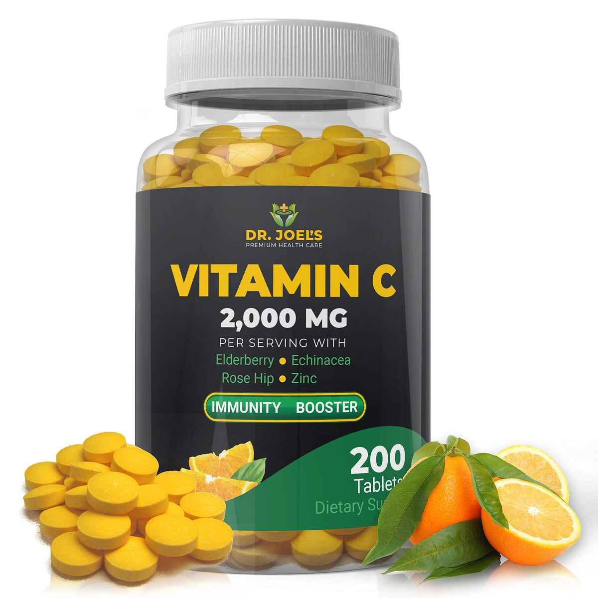Dr. JOEL'S Vitamine C 2000 mg 200 comprimés vue de face