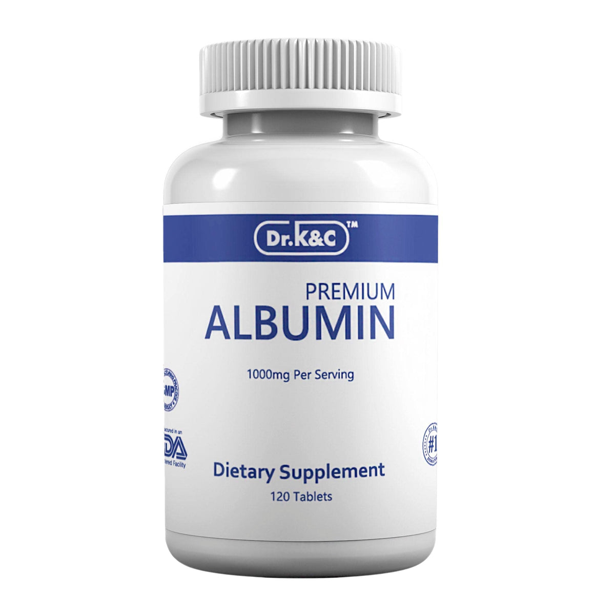 Dr.K&C Albumine 1000mg 120 comprimés vue de face