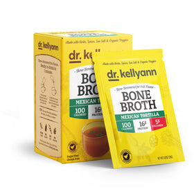 Dr. Kellyann bouillon d'os en poudre saveur tortilla, sachet avant