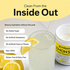 Dr. Kellyann Sips au Citron 308g préparation dans un verre