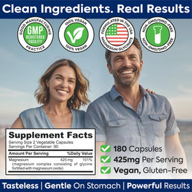 DR. MARTIN'S NUTRITION Magnésium Glycinate 425mg capsules sur une table en bois
