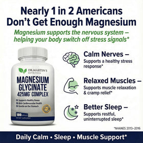 DR. MARTIN'S NUTRITION Magnésium Glycinate 425mg capsules végétales en gros plan