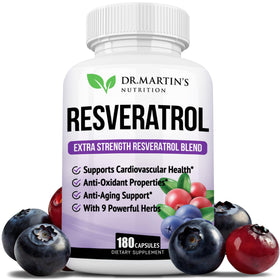 DR. MARTIN'S NUTRITION Resvératrol Renforcé 1568mg 180 gélules, vue de face