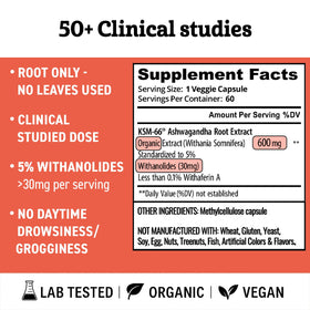 Dr. Matthew Ashwagandha KSM 66 Bio 600mg Capsules - prise de vue lifestyle