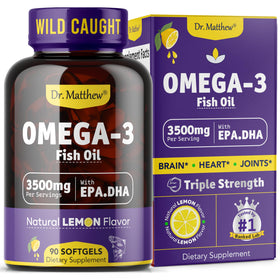 Dr. Matthew Huile de Poisson Omega-3 3500 mg gélules douces en vue de face
