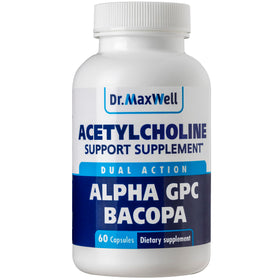Dr. Maxwell Acétylcholine 600mg capsule avant avec étiquette