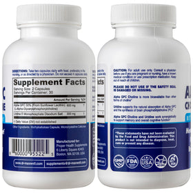 Dr. Maxwell Alpha GPC 600mg + Uridine capsules végétales