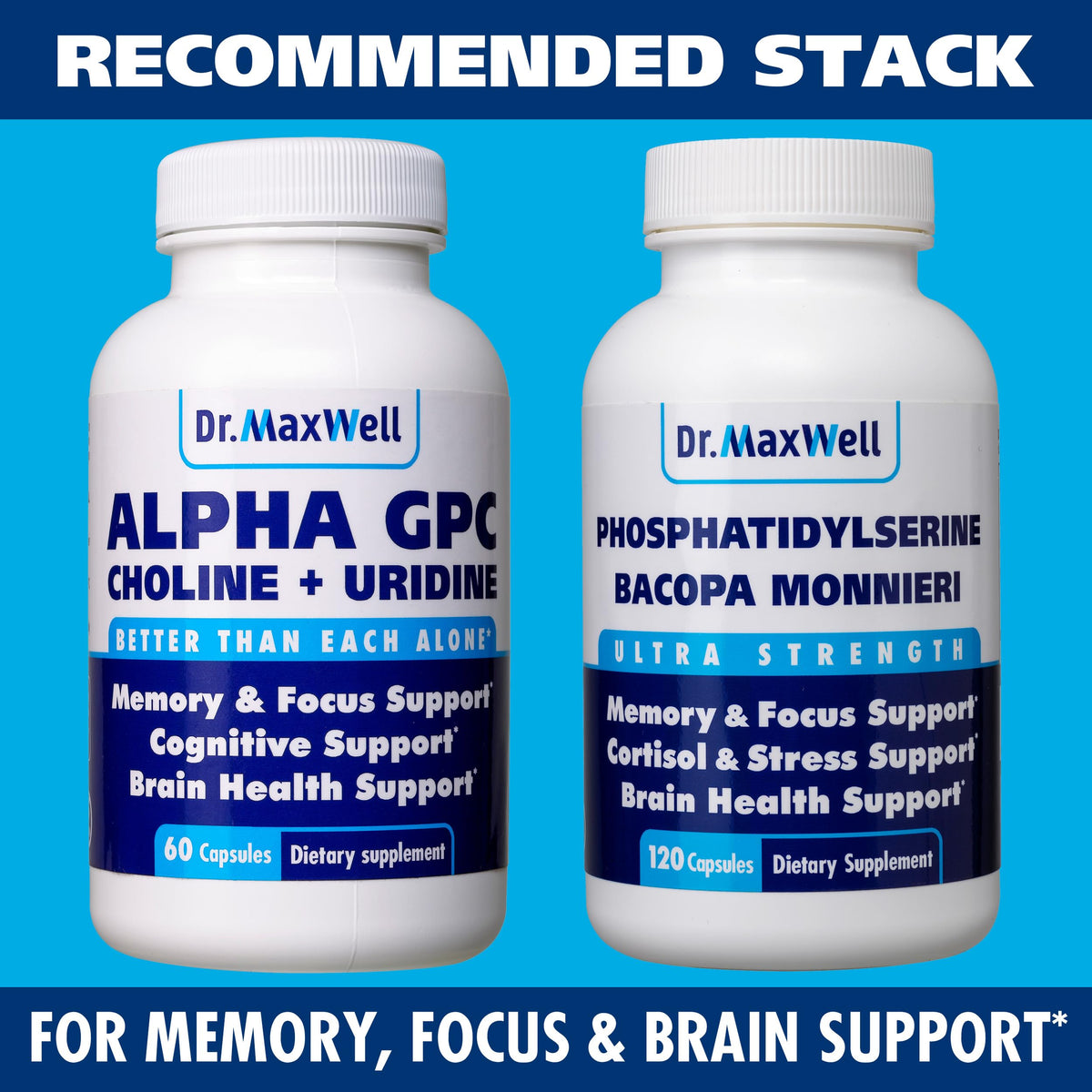 Dr. Maxwell Alpha GPC 600mg + Uridine étiquette arrière