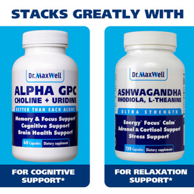 Dr. Maxwell Phosphatidylserine et Bacopa Monnieri en gros plan