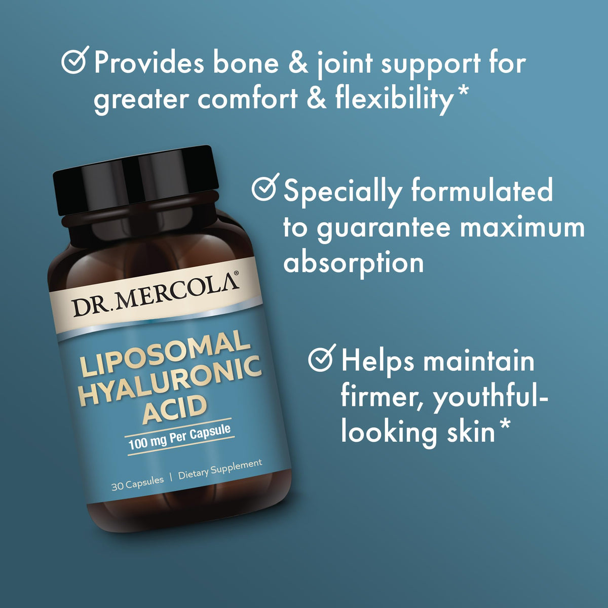 Dr. Mercola Acide Hyaluronique Liposomal 100 mg, capsules ouvertes