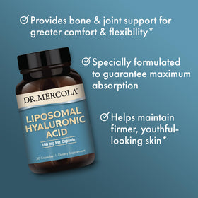 Dr. Mercola Acide Hyaluronique Liposomal 100 mg, capsules ouvertes