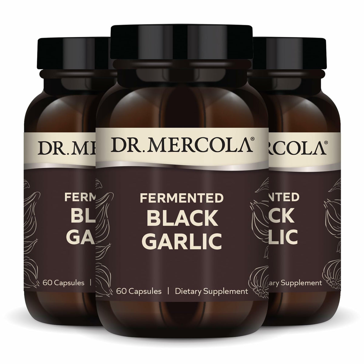 Dr. Mercola Ail Noir Fermenté 180 gélules vue de face