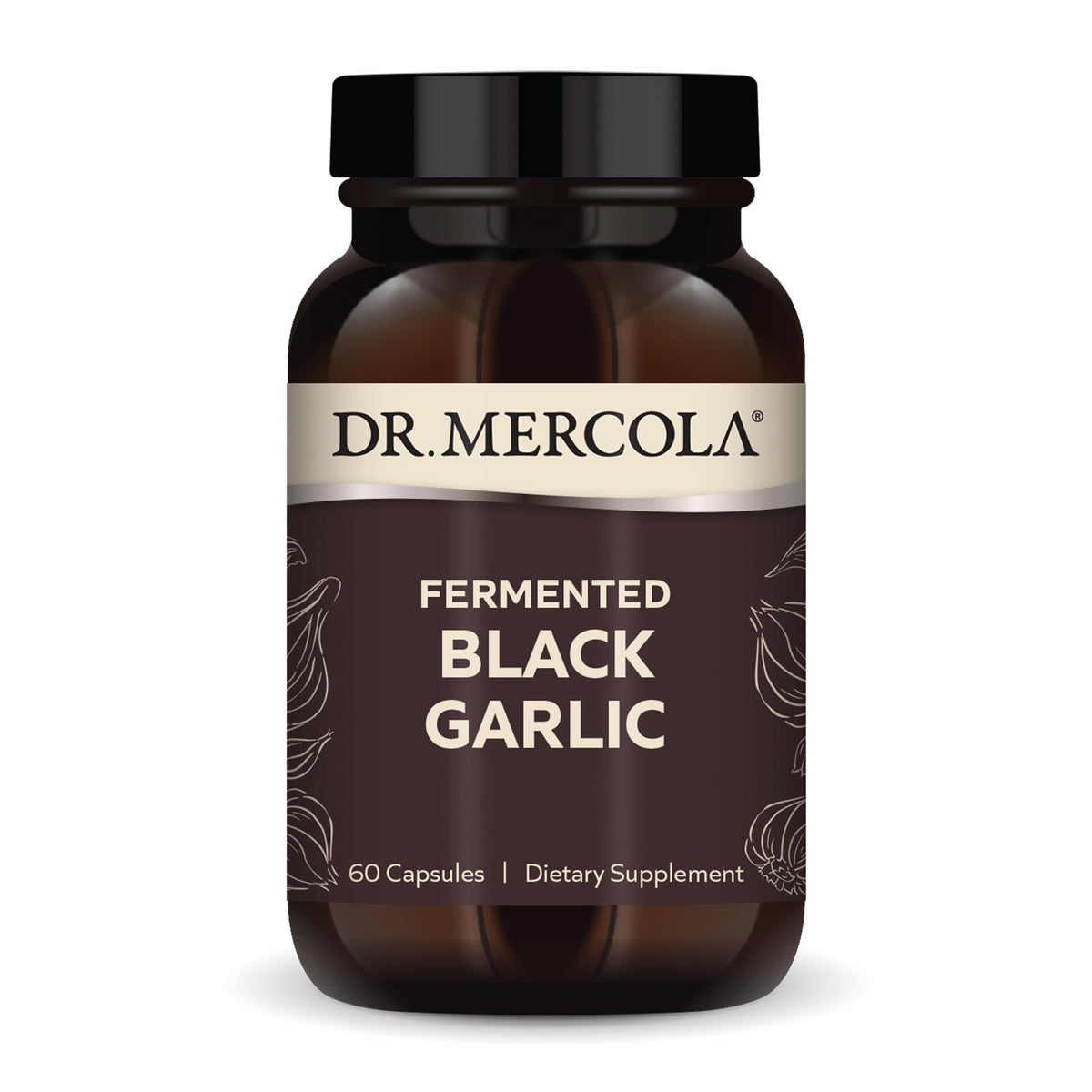 Dr. Mercola Ail Noir Fermenté 60 Capsules vue de face