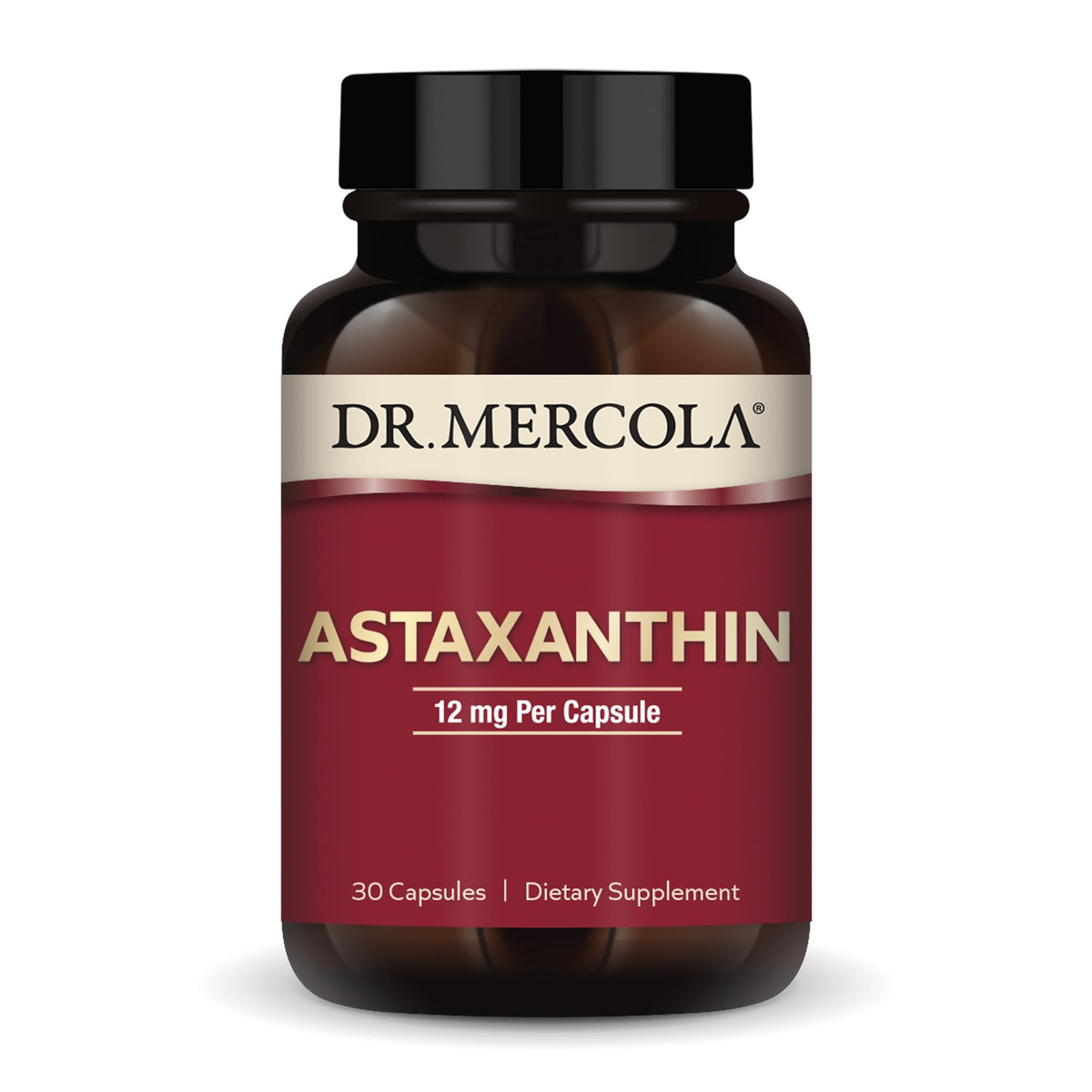 Dr. Mercola Astaxanthin 12 mg 30 Capsules - vue de face