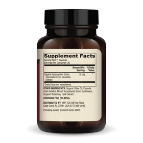 Dr. Mercola Astaxanthin 12 mg capsules - vue de côté