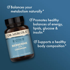 Dr. Mercola Biothin Berberine sur fond neutre