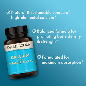 Dr. Mercola Calcium 30 Capsules avec vitamines D3 et K2