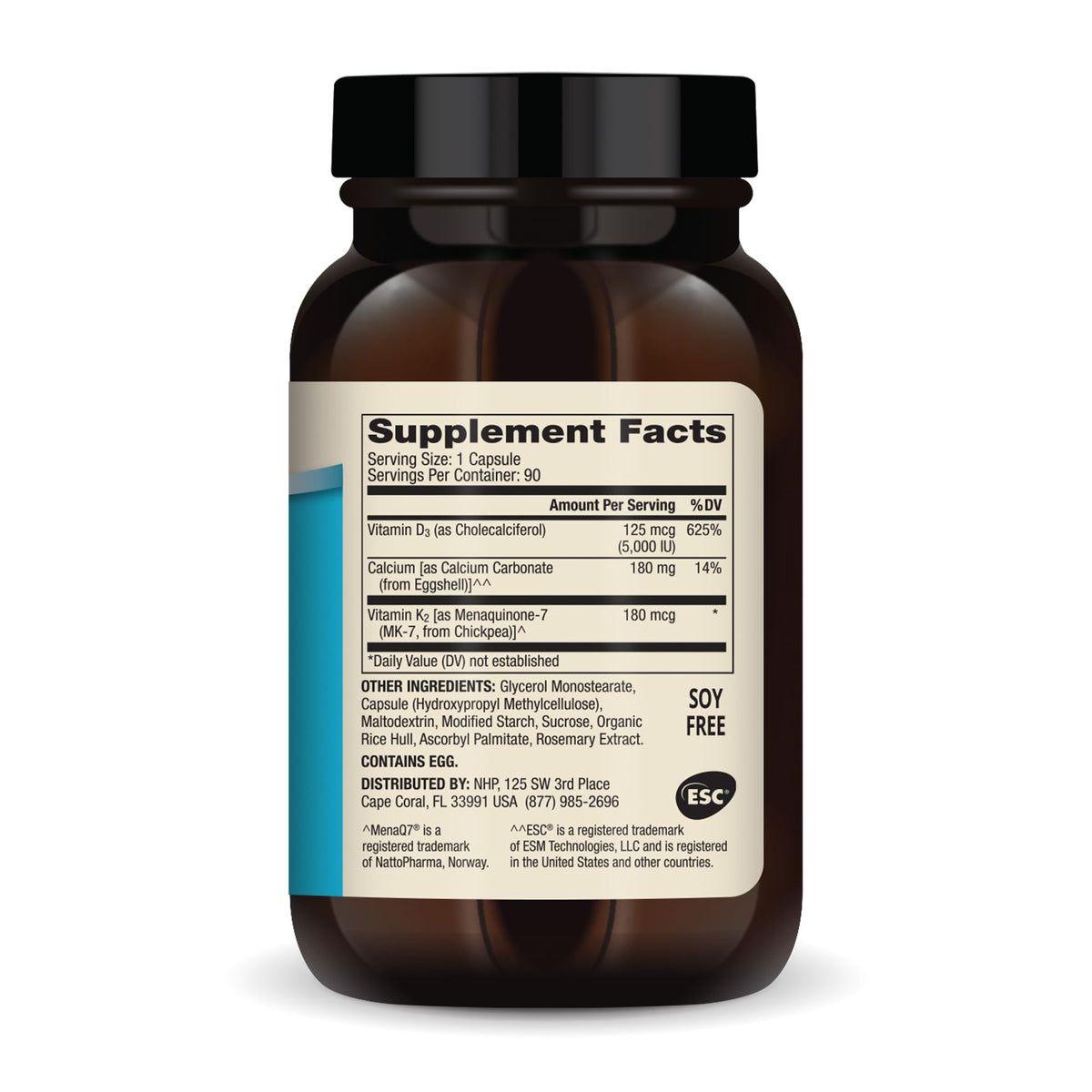 Dr. Mercola Calcium étiquette avec ingrédients