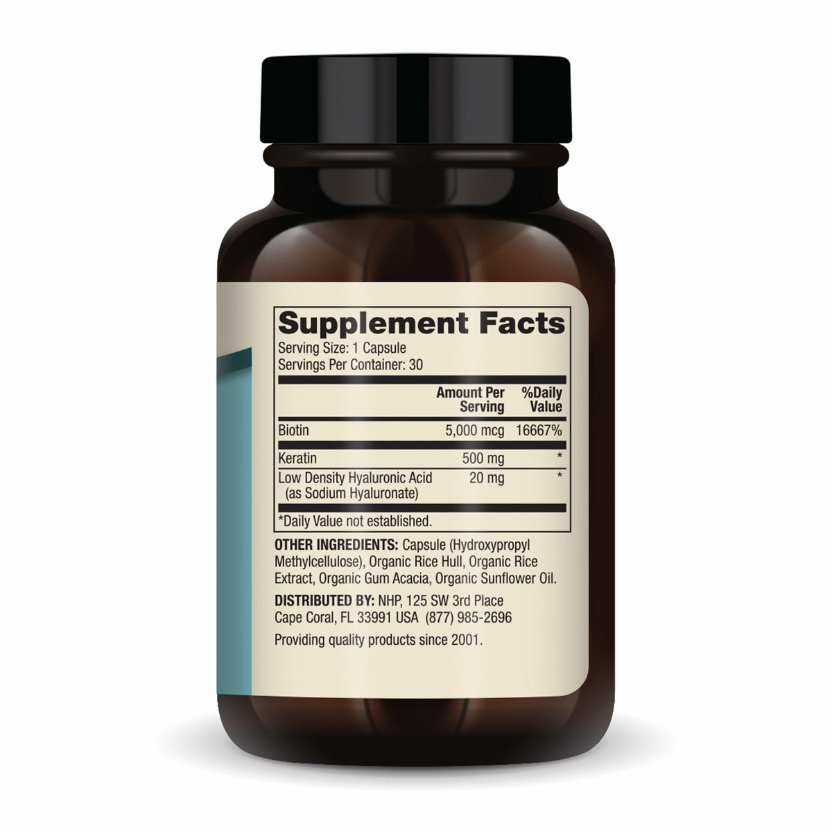 Dr. Mercola Cheveux, Peau et Ongles 30 capsules côté