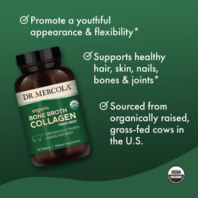Dr. Mercola Collagène de Bouillon Osseux 90 Comprimés détails des comprimés