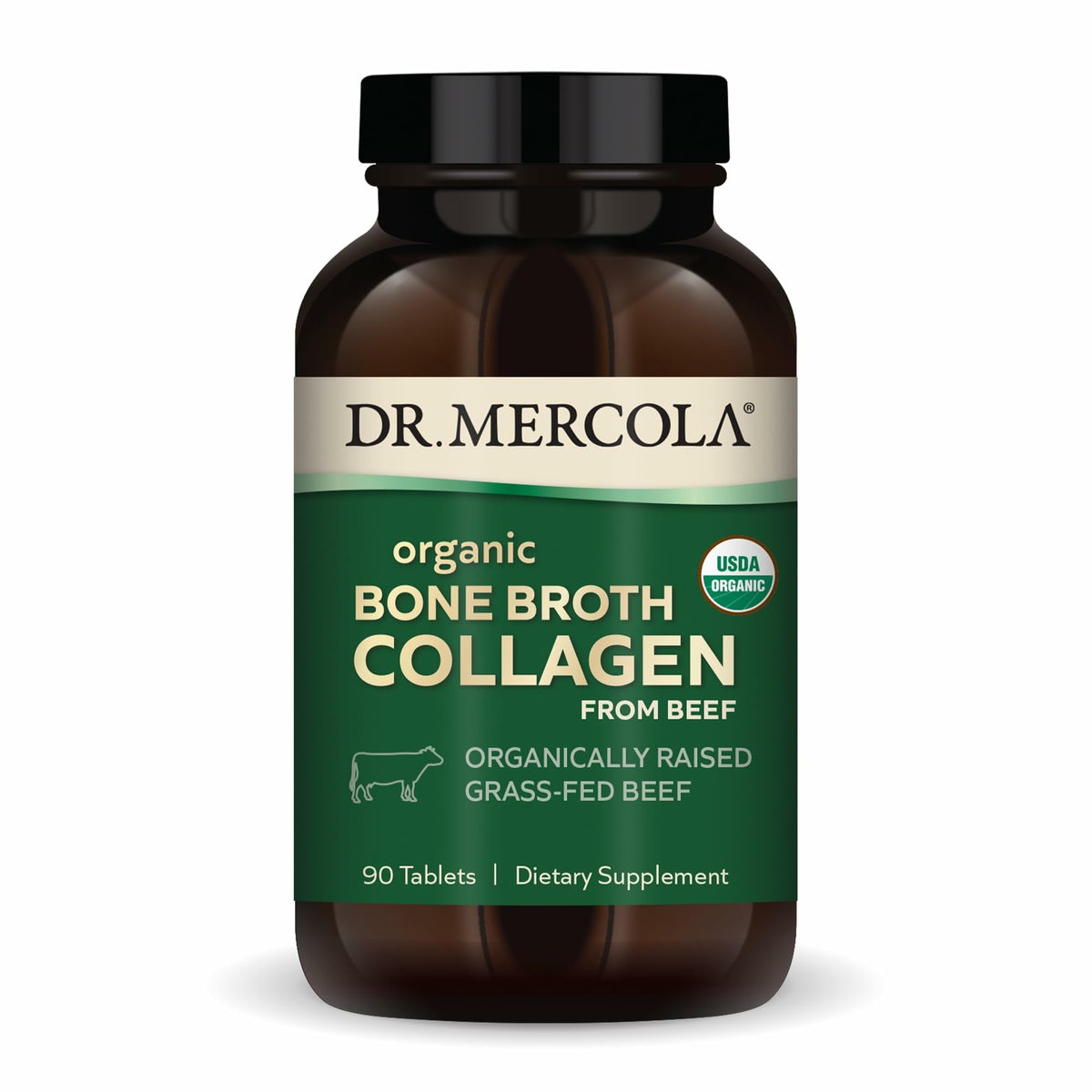 Dr. Mercola Collagène de Bouillon Osseux 90 Comprimés vue de face